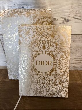 CHRISTIAN Dior Premium Notebook Christmas Holiday 2023 White Golden with box